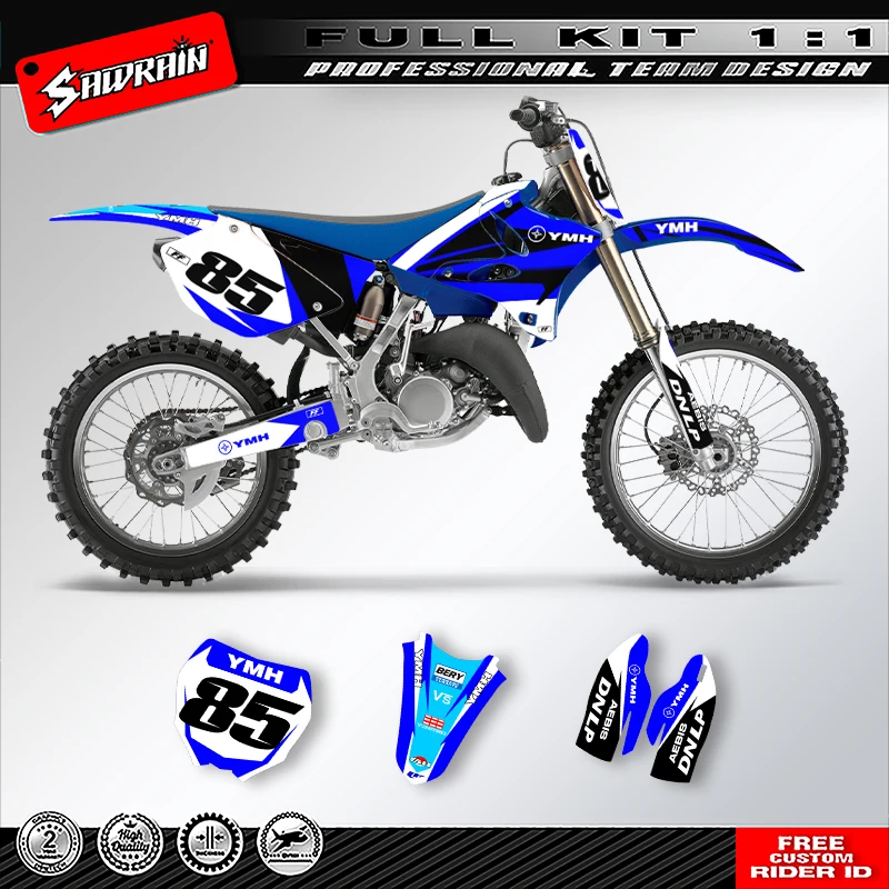 

Sawrain Motorcycle Sticker Custom Team Graphics Decals Kit For YAMAHA YZ125-250 2002 2003 2004 2005 2006 -2014 020