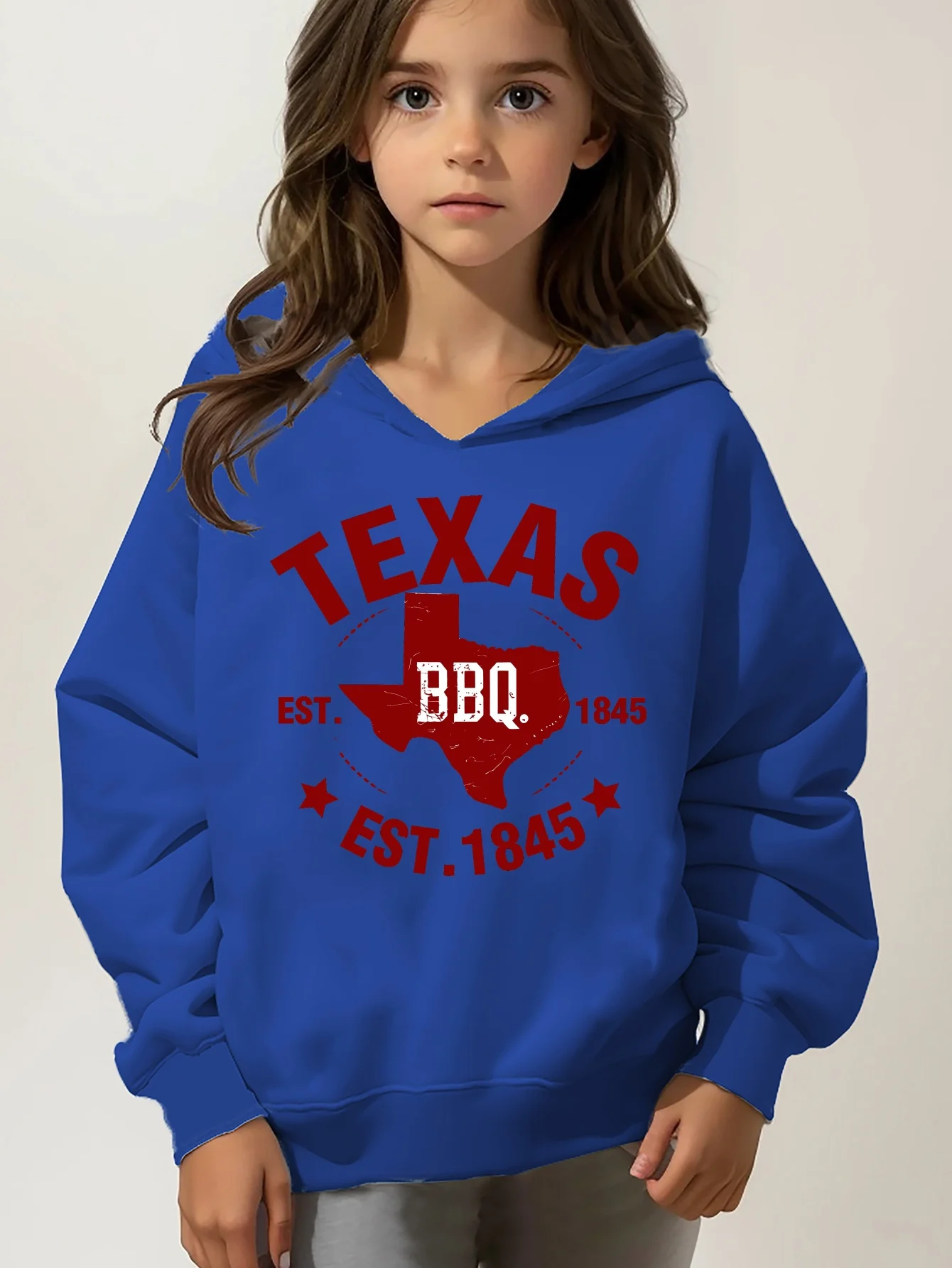 0709 TEXAS Boys' & Girls' Casual Long-Sleeve Hoodie – Kids' Autumn/Winter Athletic Top / Outdoor Hoodie