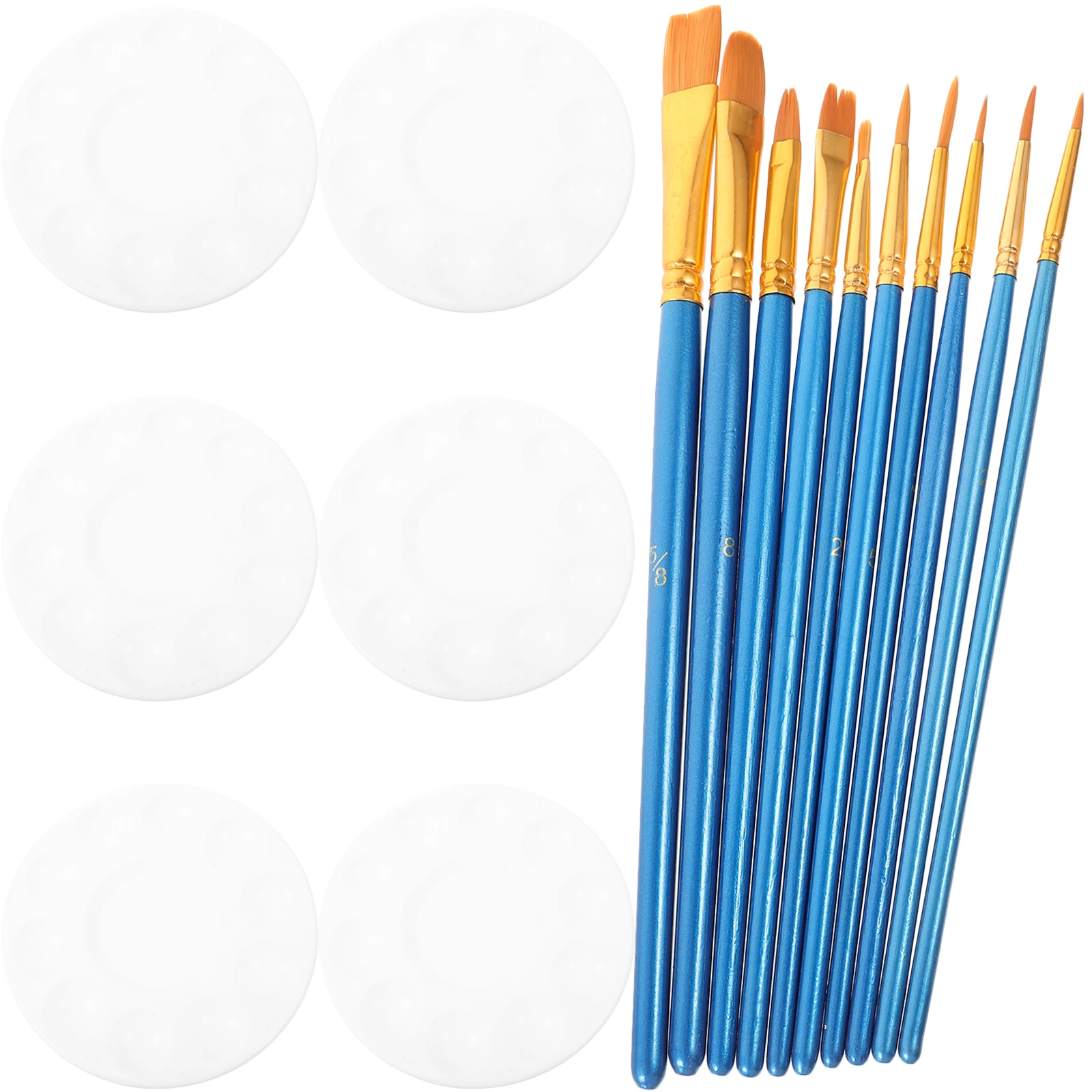 

1 Set Painting Brushes Pigment Mixing Trays Various Sizes Pp Birch Aluminum Color Pallets For Oil Watercolor Sketching