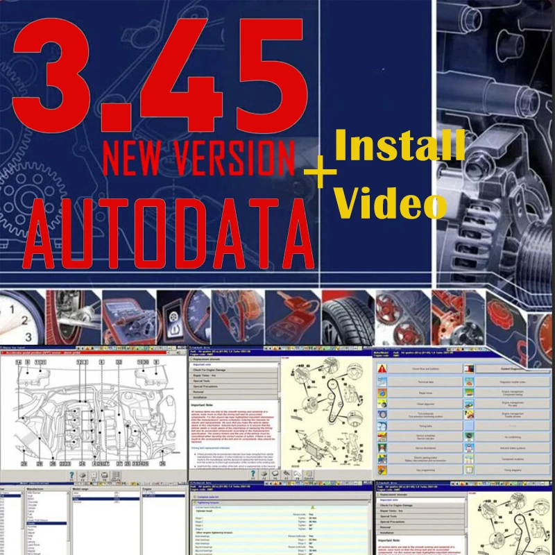 2024 Hot Sale Auto Data 3.45 Auto Repair Software Send by Email/CD/USB Disk Guide Version Remote Automotive Car Tool Software