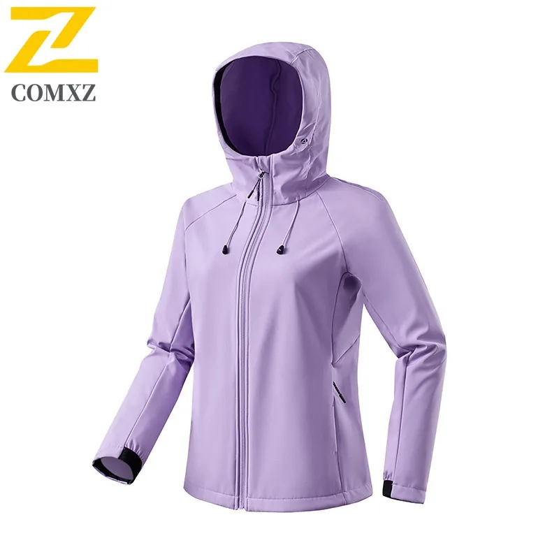 COMXZ الرجال السائق سترة لينة قذيفة مقنعين يندبروف في الهواء الطلق الصيد التخييم معطف تسلق الحد الأدنى مقاومة للخدش ملابس خارجية #3