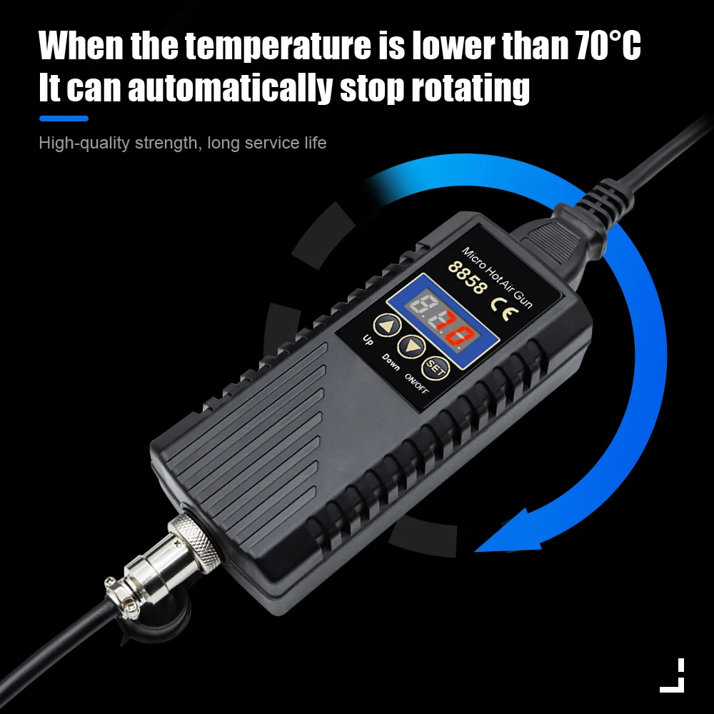 Imagem -03 - Jcd-hot Air Gun 8858a Estação de Solda de Micro Retrabalho Secador de Cabelo Digital Led Pistola de Calor 750w