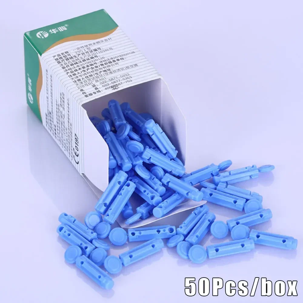 50-500Pcs Blood Lancet Pen Medical Tool with Disposable Needles for Glucose Meter Diabetes Testing Sterile Vent Drain Design