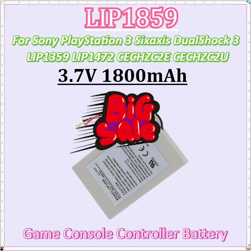 

For Sony PlayStation 3 Sixaxis DualShock 3 LIP1359 LIP1472 CECHZC2E CECHZC2U New LIP1859 3.7V 1800mAh PS3 Controller Battery