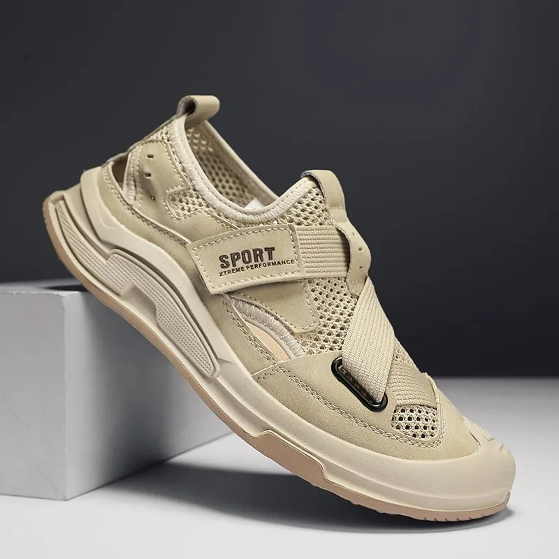 

2025 мужские римские сандалии, уличная дышащая пляжная обувь на мягкой подошве, классические мужские быстросохнущие повседневные походные туфли, мужские кроссовки