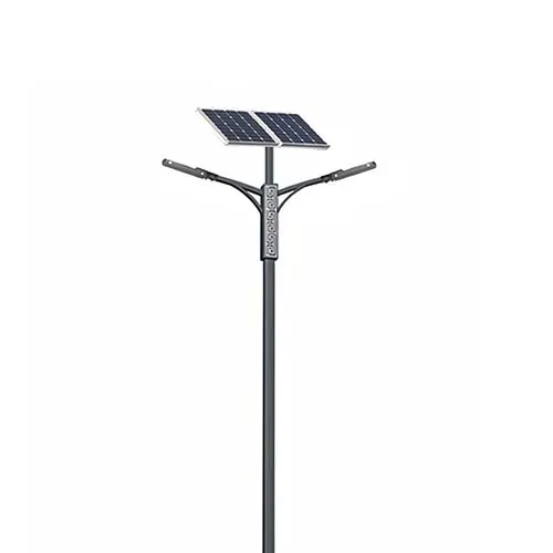 Galvanized Pole 5M 10M 15M Sizes for Road Custom 12 Meter Double Arm Solar Street Light LED DC Power IP65 Rating