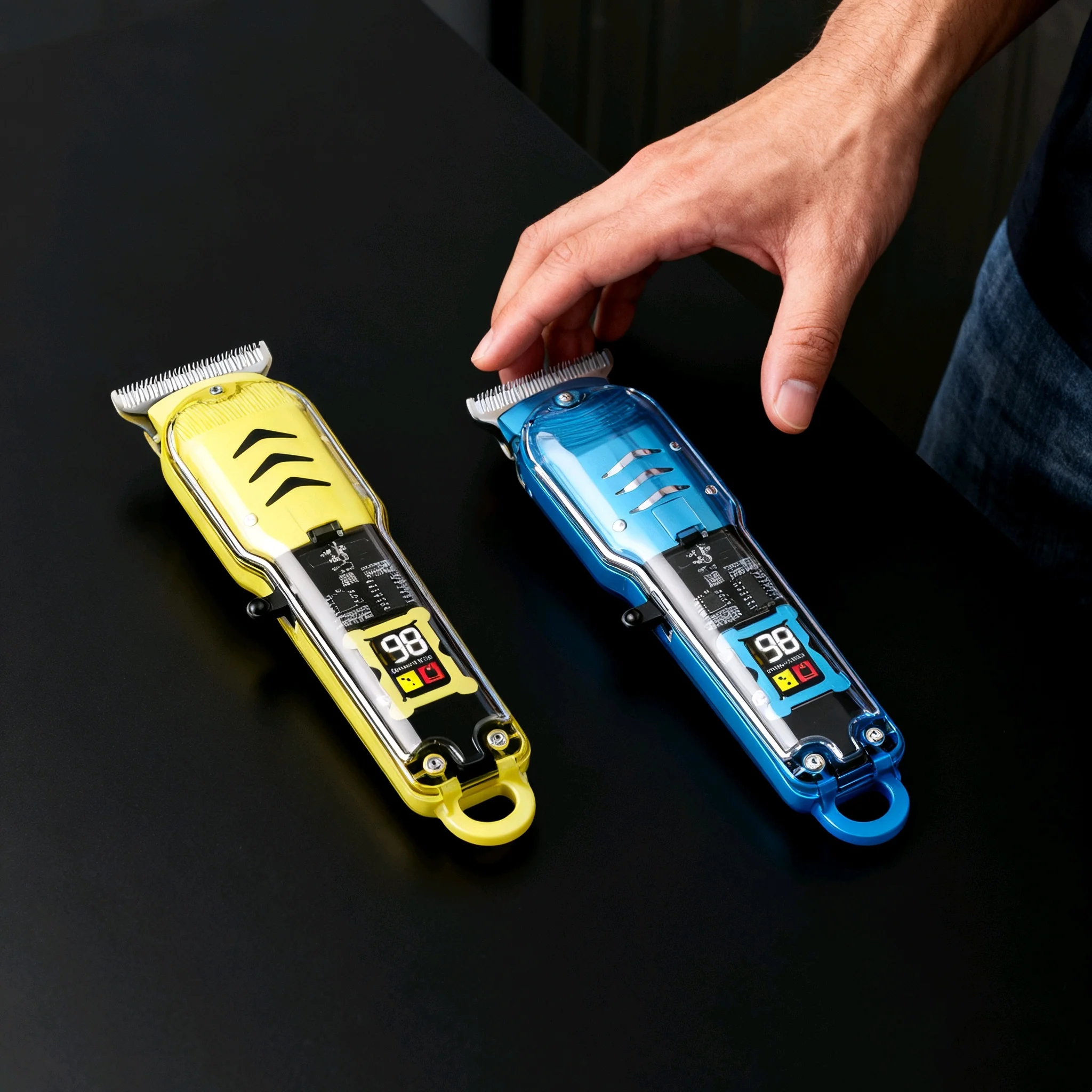 228--Alat Cukur Rambut Profesional untuk Barbershop (Pemangkas Rambut Pria) – Transparan & Bergaya