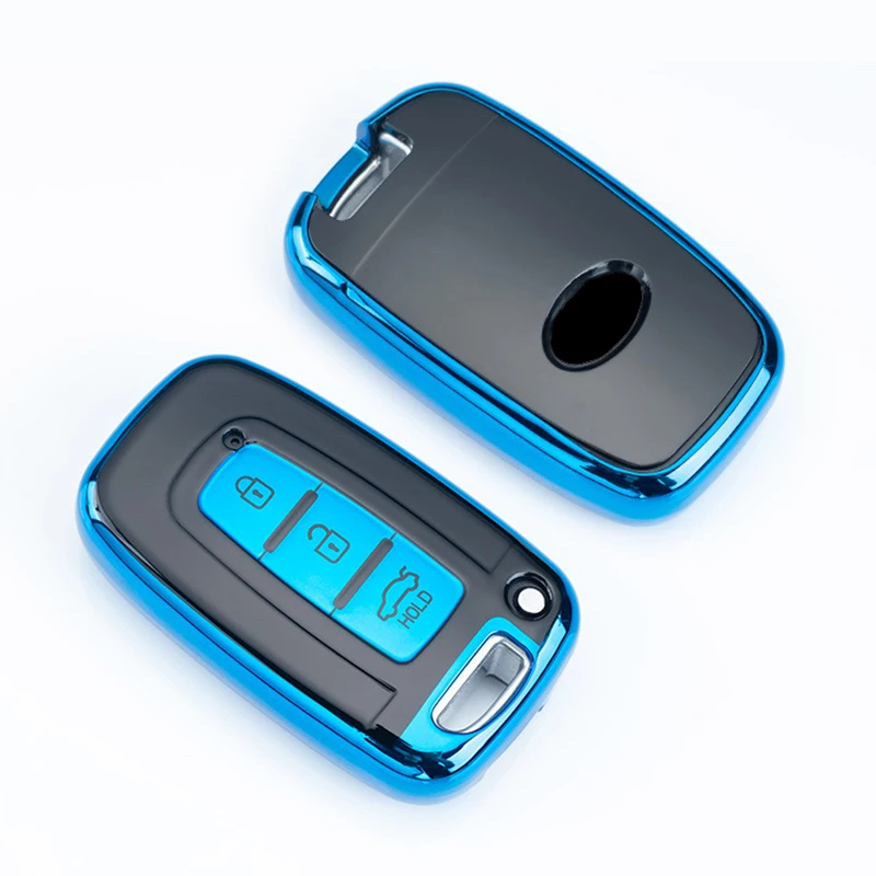 Coque de clé de voiture en TPU souple, coque de clé intelligente, housse de clé pour Hyundai Genesis Coupé MacMiFête 35, KIA Forte Sportage K2 K5, 3 boutons