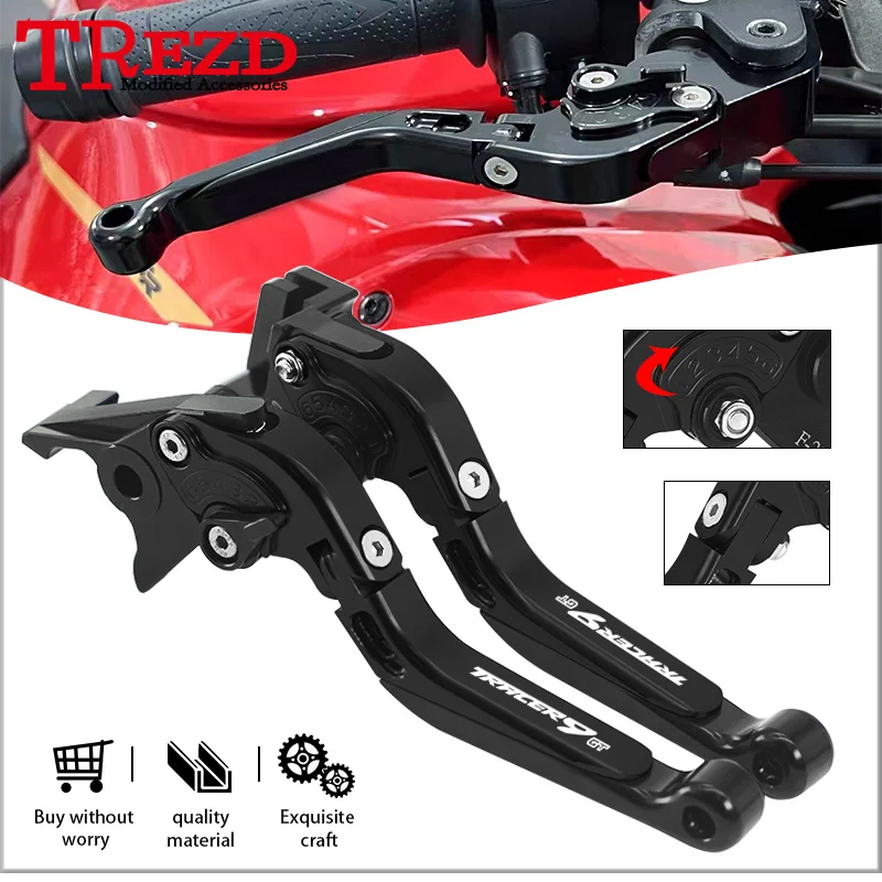 

Newlest Motorcycle Extendable Brake Clutch Lever CNC Adjustable Folding Hand Brake Lever For TRACER 9GT 21-24 Tracer 900GT 14-24