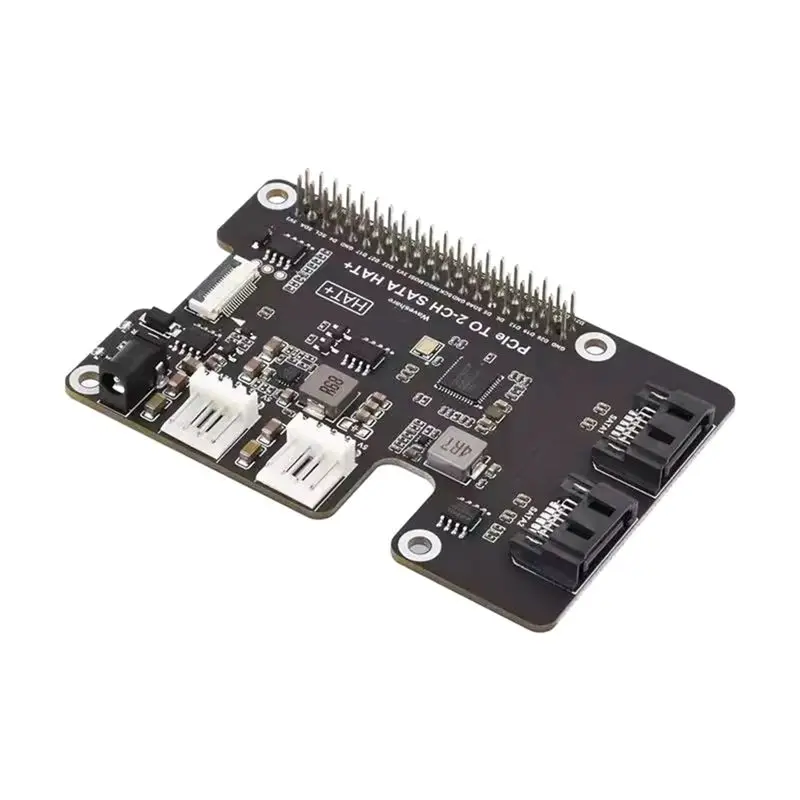 Expansion Board For Raspberry Pi 5 Pcie To SATA- 2-Channel SATA HAT With EEPROM For DIY Projects And Servers