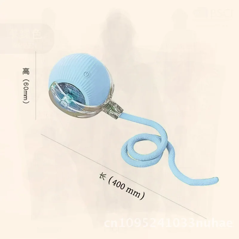

Automatic Cat Tease Ball Bite-Resistant Silicone Jumping Ball with Rope Self-Entertainment Pet Toy for Cats