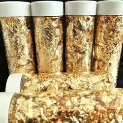 1/2/3PCS Food Grade Genuine Gold Leaf Schabin Flakes 2g 24K Gold piatti decorativi Chef Art Cake Decorating Tools