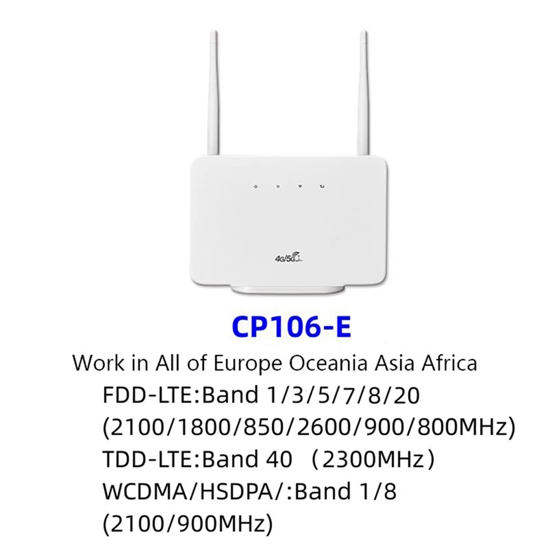 New-4G LTE CPE راوتر مودم 300Mbps نقطة اتصال لاسلكية هوائي خارجي مع فتحة للبطاقات Sim للمنزل السفر العمل الاتحاد الأوروبي التوصيل