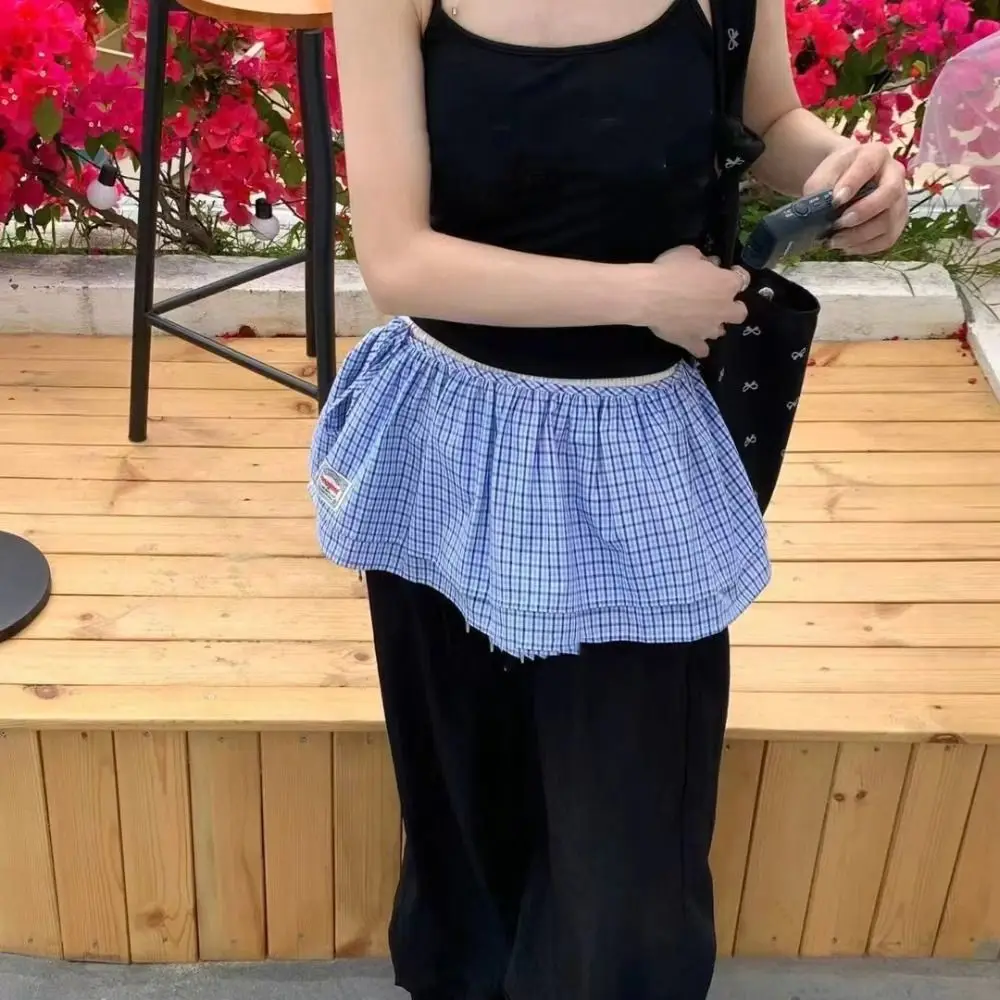 Винтажная милая сетчатая мини-юбка с поясом, декоративная юбка до половины тела с высокой талией Y2K, юбка с рюшами по краям в корейском стиле для девочек