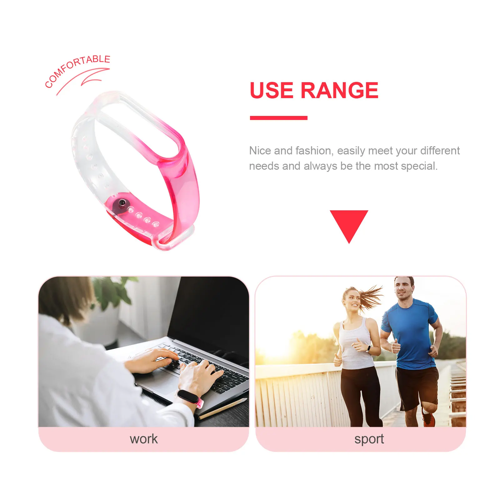 

Transparent TPU Watch Strap Replacement Adjustable Length Band Wristbands Breathing Material Birthday Gifts
