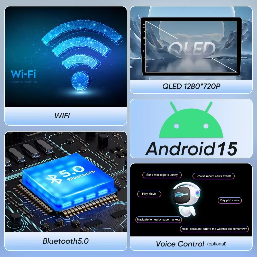 Car Radio For Hyundai i10 2007 2008 2009 2010-2013 Stereo Multimedia Player Android 15 WIFI 4G GPS Navigation Carplay NO 2din