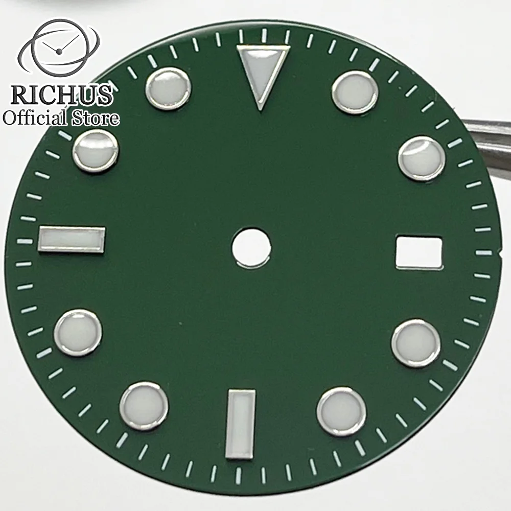 31.5mm watch dial luminous dial Blue Luminous fit NH35 ETA2836 2824 Mingzhu DG2813 3804 Miyota 8215 821A Seagull 1612 movement