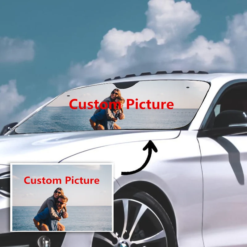 Custom Car Windshield Sun Shade Universal Signs Customize Fit Car Sunshade-Keep Your Vehicle Cool. Uv Sun and Heat Reflector.