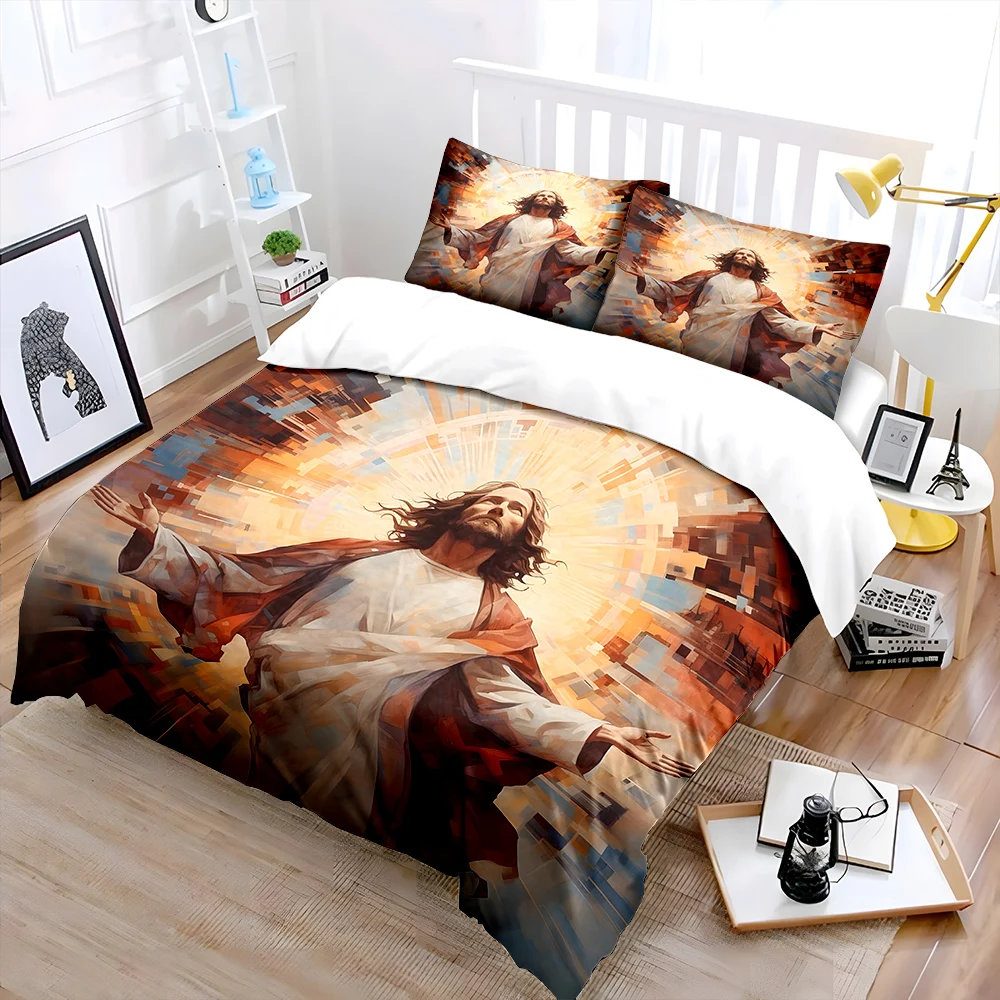 Radiant figure surrounded by light Print Soft Comfortable Duvet Cover Bedding Set Included 1*Duvet Cover  2*Pillowcases