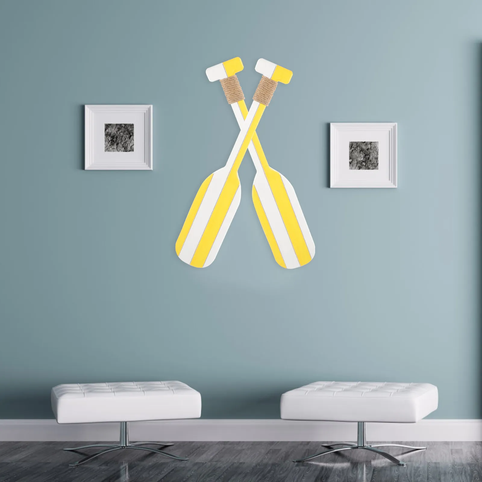 2Pcs Vintage Wooden Oar Wall Decor Mediterranean Paddle Ornaments Home Hanging Nautical Beach Theme Wall Decoration