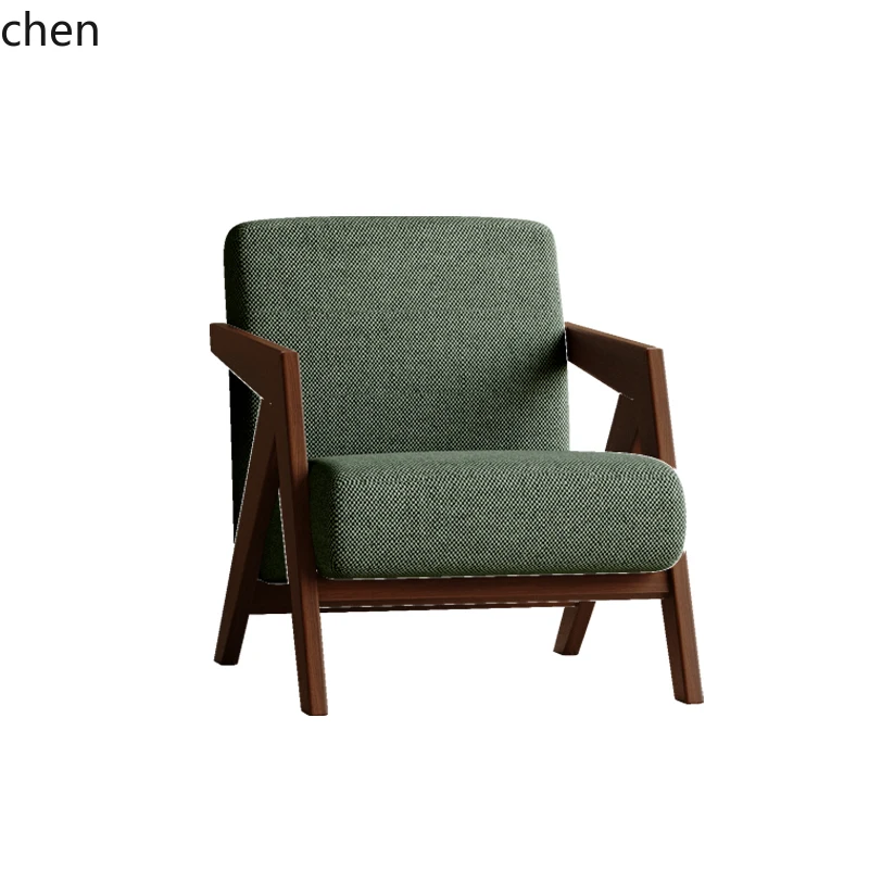 ZMLantique balcony leisure chair three-piece set living room single sofa chair cafe retro solid wood single chair