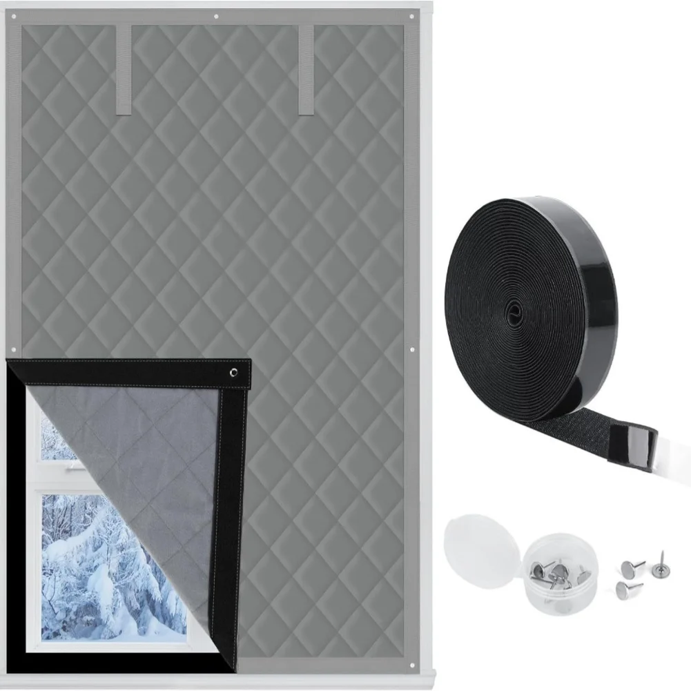 

Зимняя хлопковая дверная занавеска с тройной изоляцией из ткани Оксфорд для ветрозащиты и морозостойкости, энергосбережения окон и дверей.