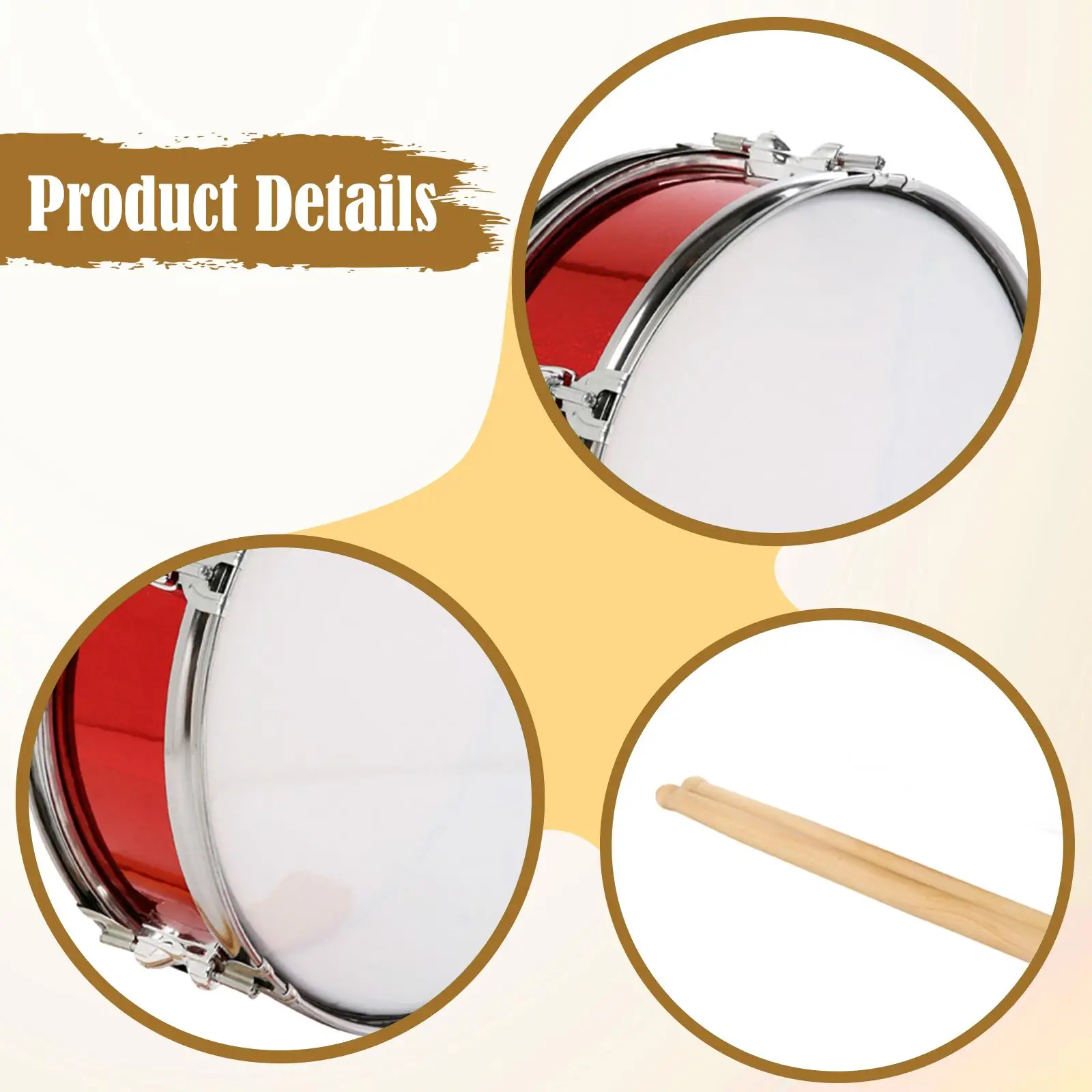 أسطوانة كمين مقاس 13 بوصة مع حزام كتف أداة قرع محمولة للمراهقين والبنات والأطفال المبتدئين في ممارسة الإيقاع #5