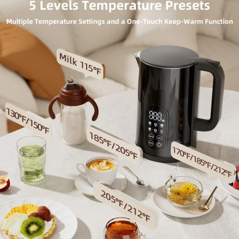 

Умный электрический чайник 2026 года, 1.7 л, с Wi-Fi управлением Tuya и термоизоляцией, управление через мобильное приложение