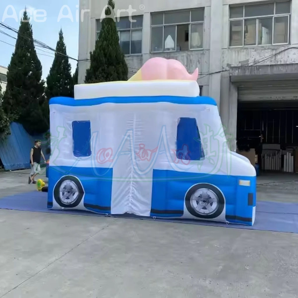Tente gonflable de camion de crème glacée, stand gonflable de crème glacée, kiosque alimentaire gonflable