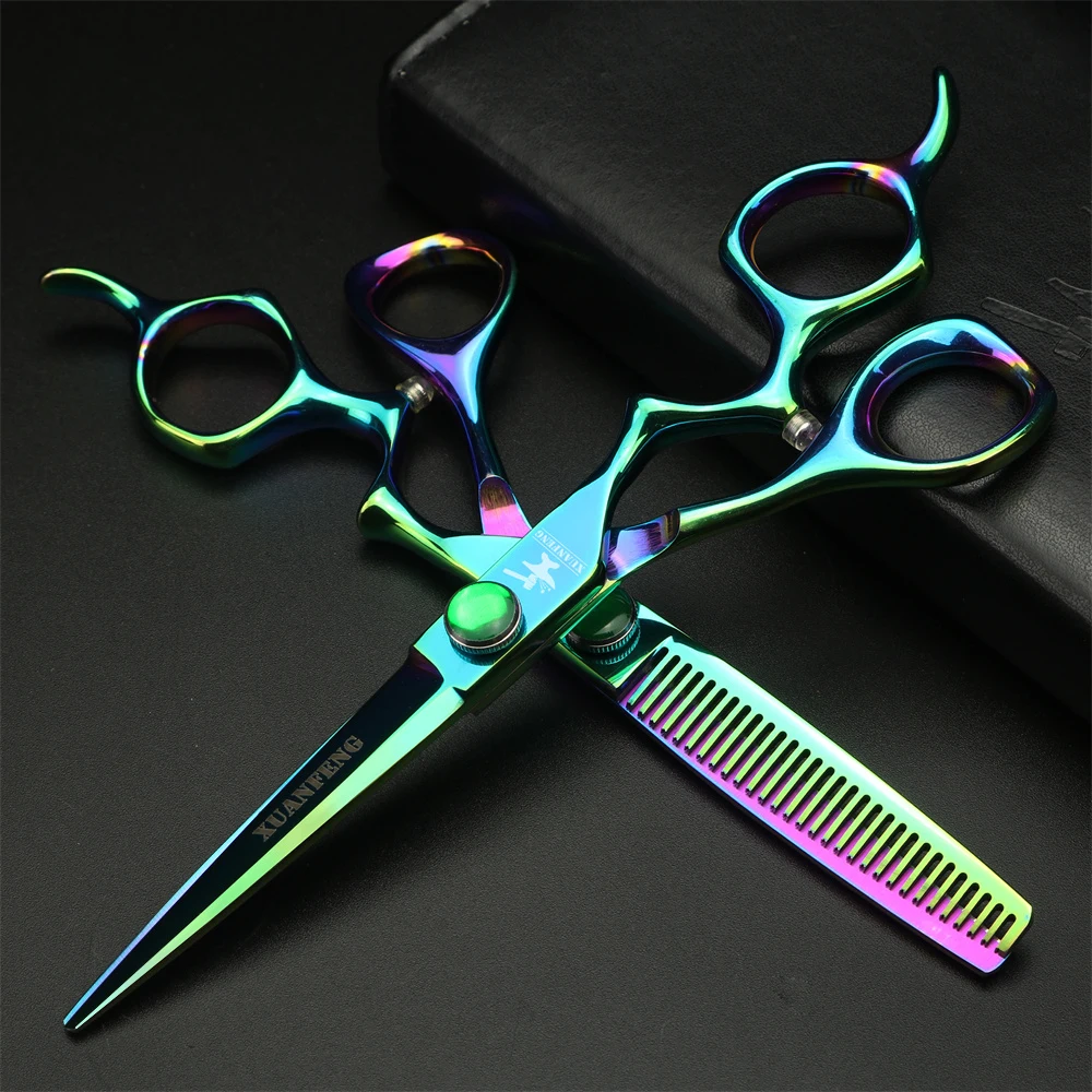 

Aurora professional barber scissors 6 inch Japanese 440C steel hair scissors Cutting and thinning scissors