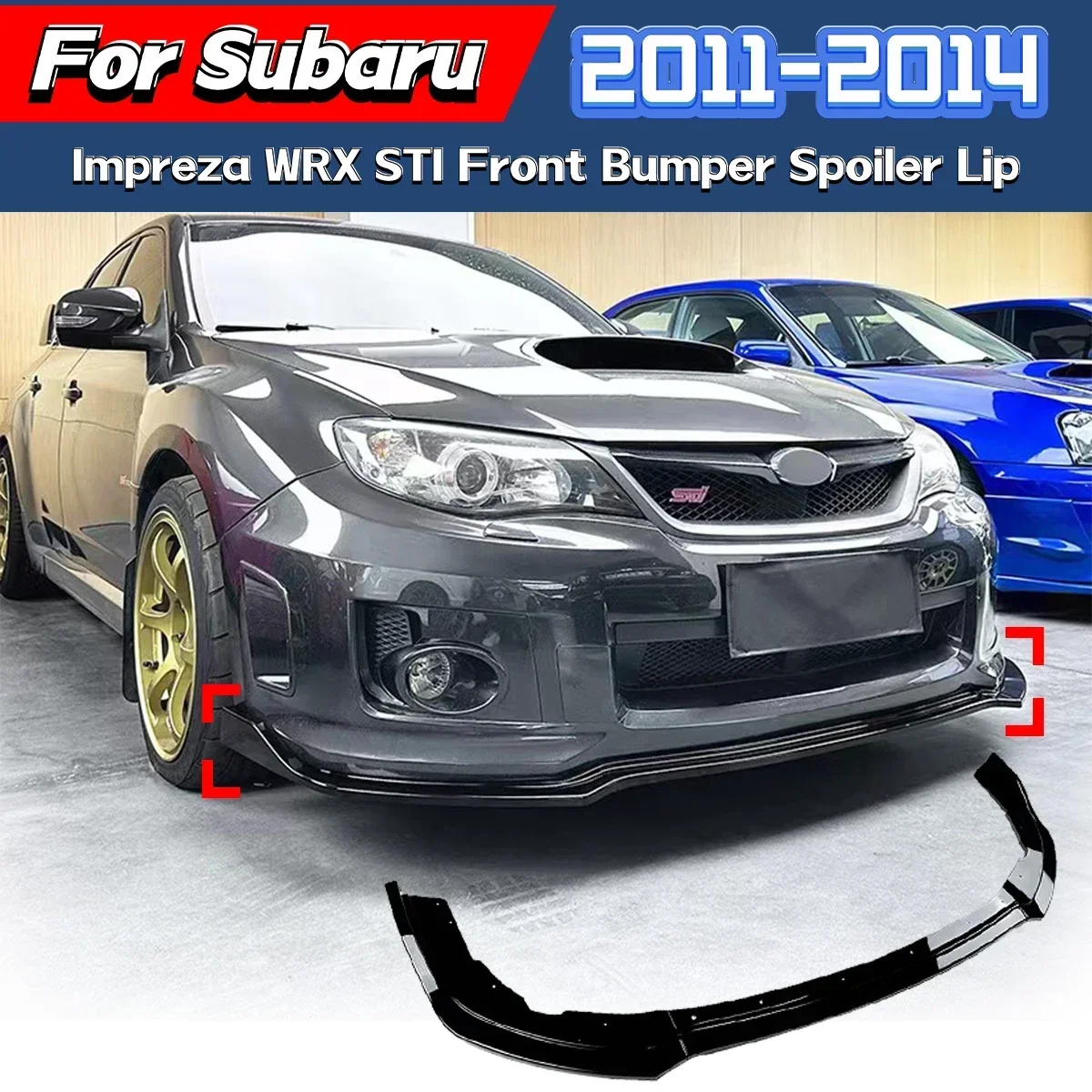 

For Subaru Impreza WRX STI 2011 2012 2013 2014 Car Front Bumper Spoiler Lip Lower Air Deflector Appearance Modification Kit