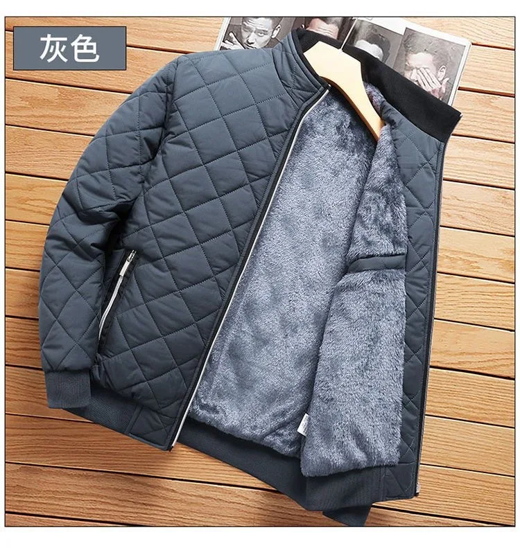 2026 Men's Thick Warm Bomber Jacket Coats Autumn Winter Fleece Lined Casual Jacket for Men Slim Fit Winter Clothing Parkas 5XL