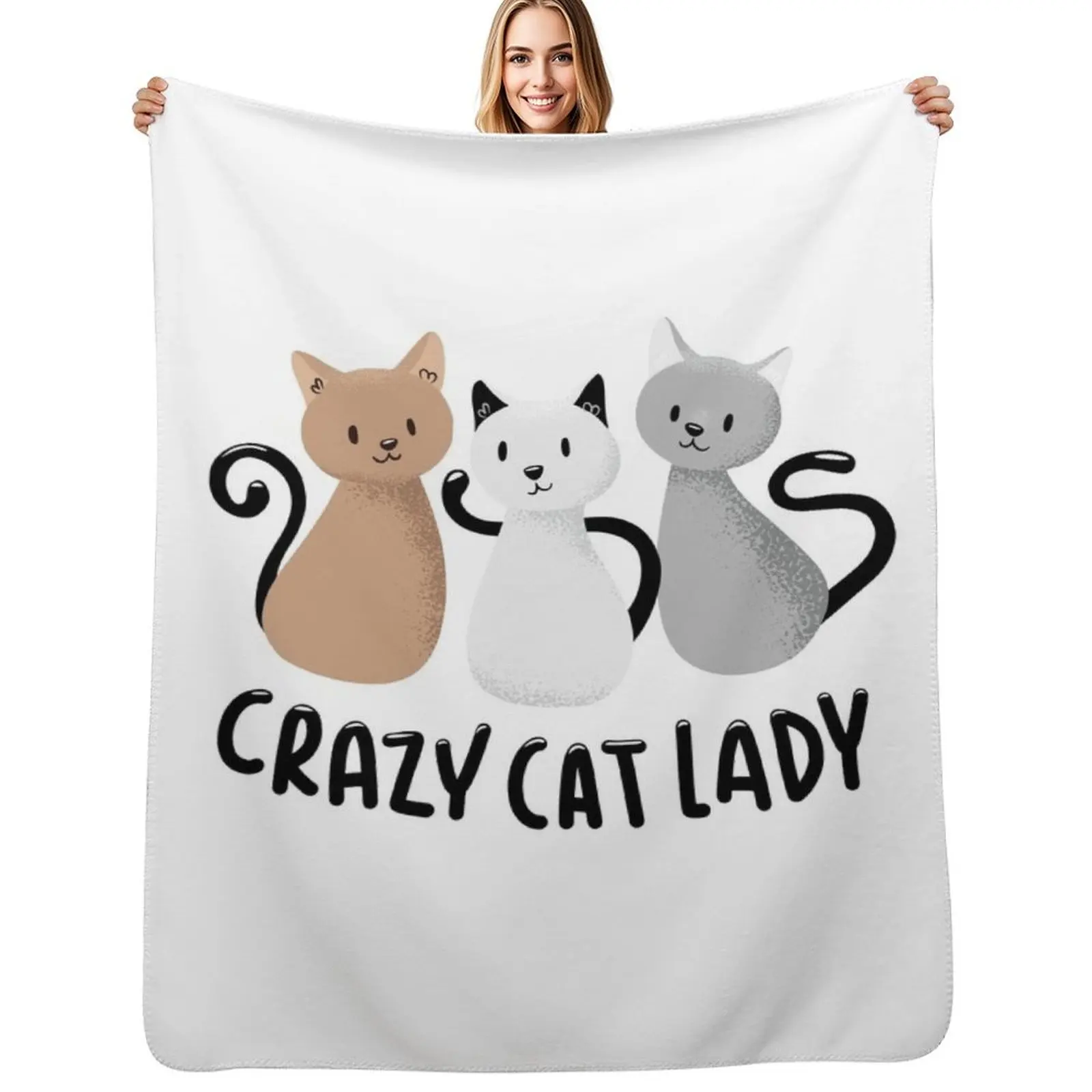 Crazy Cats Lady Throw Blanket Summer Blankets For Baby Blankets For Sofas Luxury Throw Quilt For Sofa Thin Blankets