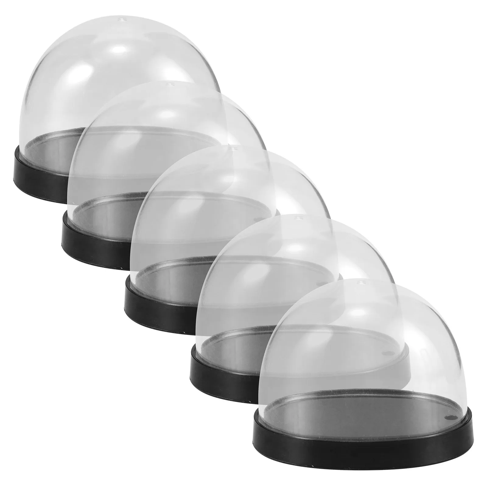5Sets High-Transparency Plastic Cloche Dome for Flowers Decorative Display Dome with Base Clear Bell Jar Showcase for Vases view 4