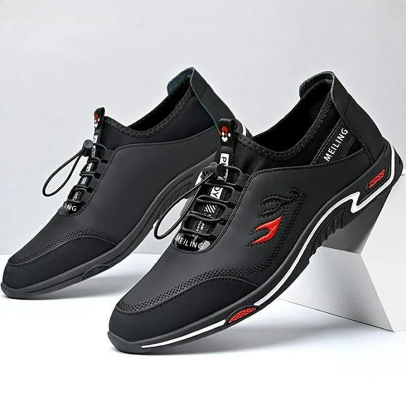 

Men Casual Shoes Soft Sole Loafers Fashion Shallow Slip on Sneakers Outdoor Men Driving Shoes Business Lightweight Leather Shoes