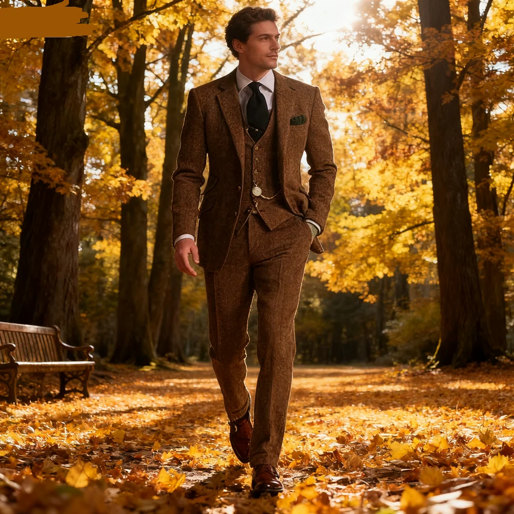 Мужской терно-набор из 3 предметов с цифровым принтом и 2 пуговицами, серый винтажный свадебный костюм из рыбьей кости, традиционный португальский мужской костюм