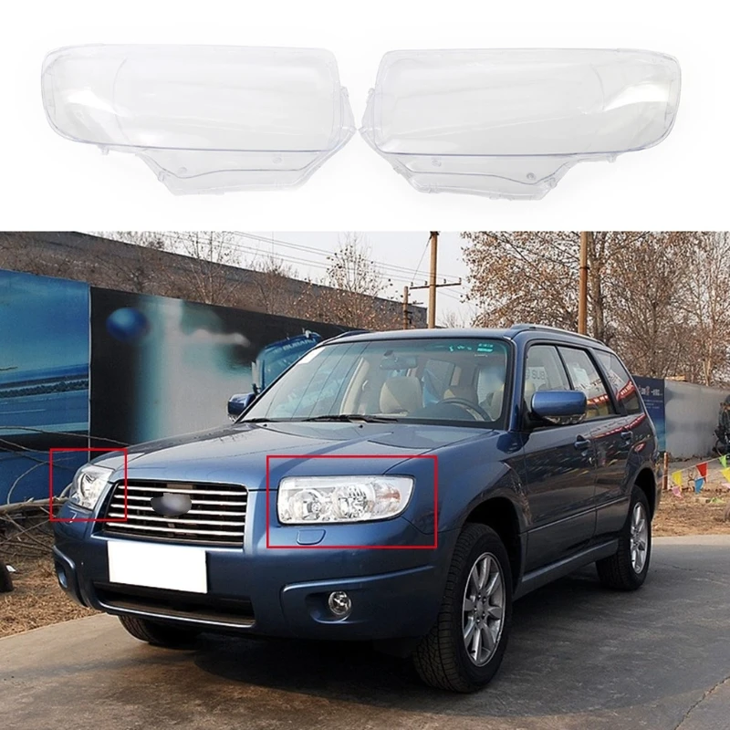 Left Right Headlight Mask for Case Headlamp Clear Lens Housing Cover for Subaru-Forester 2006-2008 One Pair