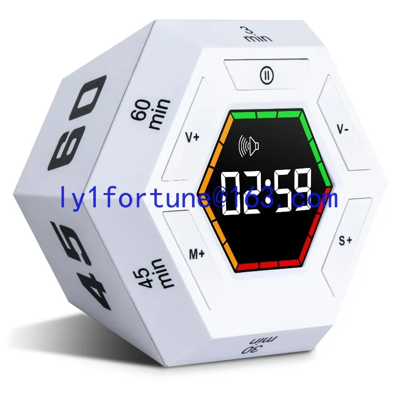 Hexagonal visualization flip electronic timer time controller LED digital display magnetic suction kitchen timer