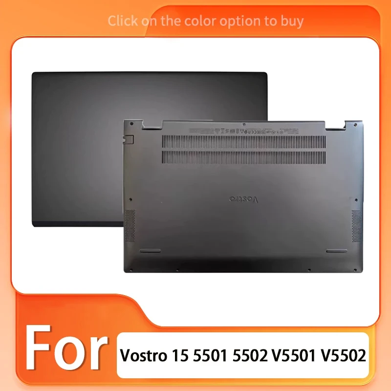 Gray New For Vostro 15 5501 5502 V5501 V5502 Laptop LCD Back Top Cover Front Bezel Hinges Lower Bottom Case