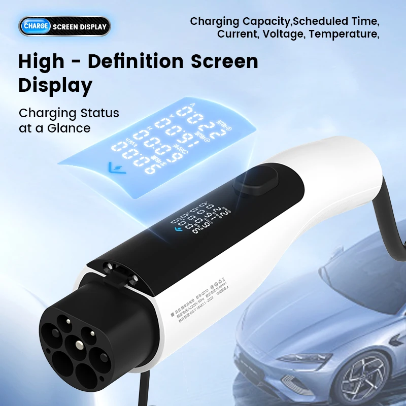 شاحن EV محمول من النوع 2: تيار قابل للتعديل 3.5 كيلو وات 5 متر، حماية من التسرب، محطة شحن طاقة تيار متردد 220 فولت للمركبات الكهربائية #5