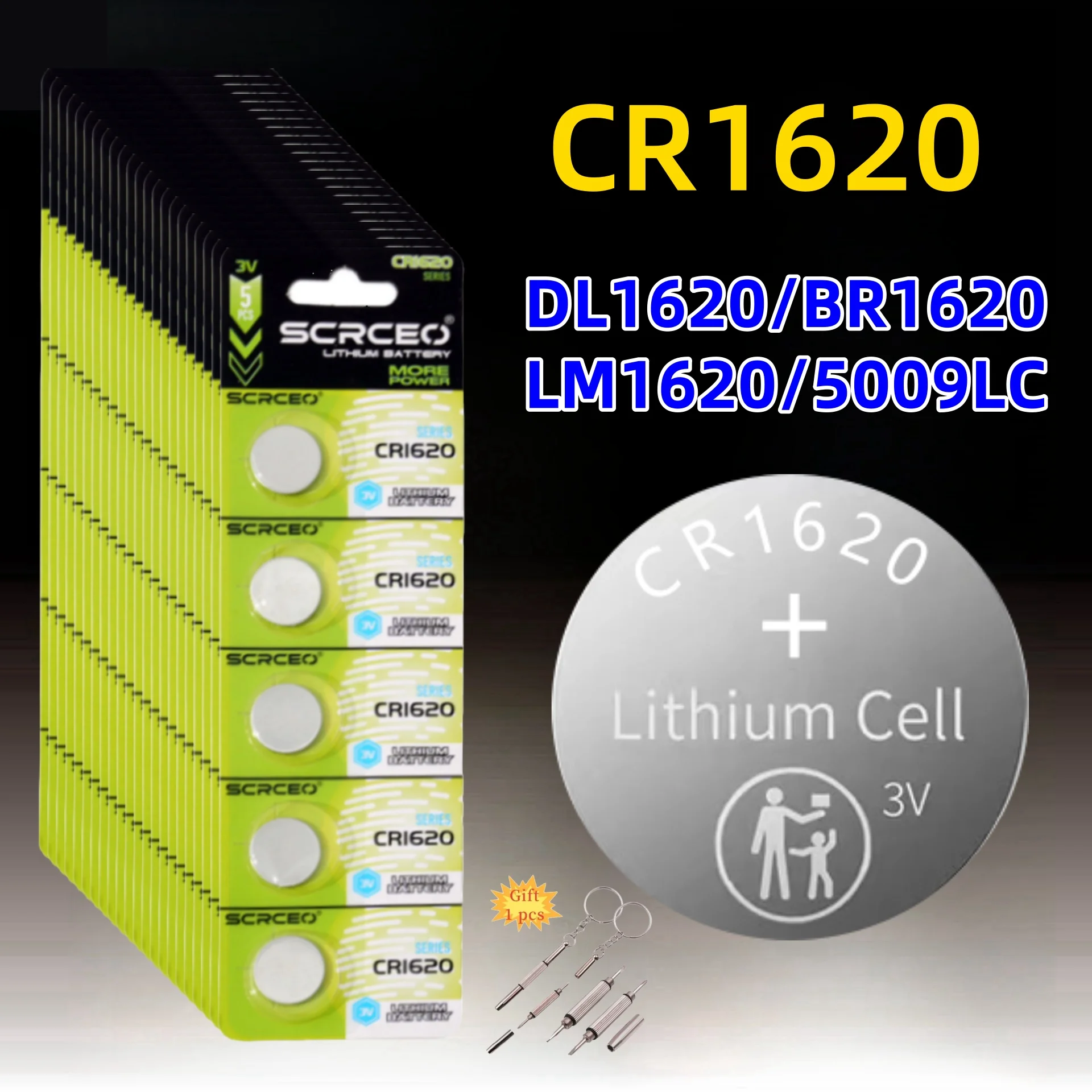 

High-Capacity 2-50PCS 60mAh CR1620 3V Lithium Battery LM1620 BR1620 ECR1620 KCR1620 Coin Cells Watch Toys CR 1620 Batteries