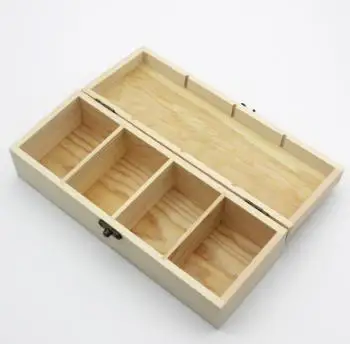 

Wooden Jewelry Organizer 4 Compartments Sugar Packet Storage Box Tea Bag Holder Vintage Decorative Storage Box Drawer