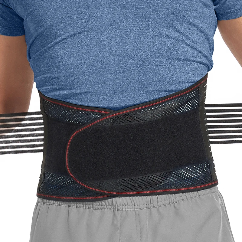 Cinturón de soporte para la espalda para hombre, protección ortopédica Lumbares, soporte para la columna vertebral, entrenador de cintura, corsé