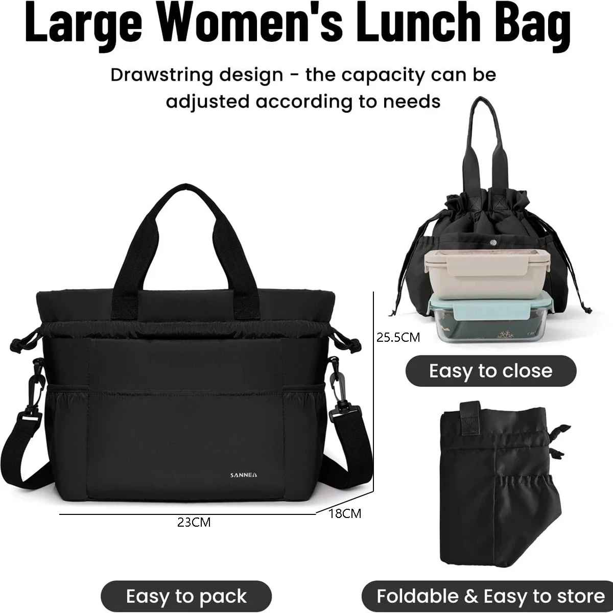 Borsa per il pranzo isolante con coulisse Foglio di alluminio addensato portatile Scatola per il pranzo per la conservazione della freschezza Borsa da viaggio per alimenti Bento Pack