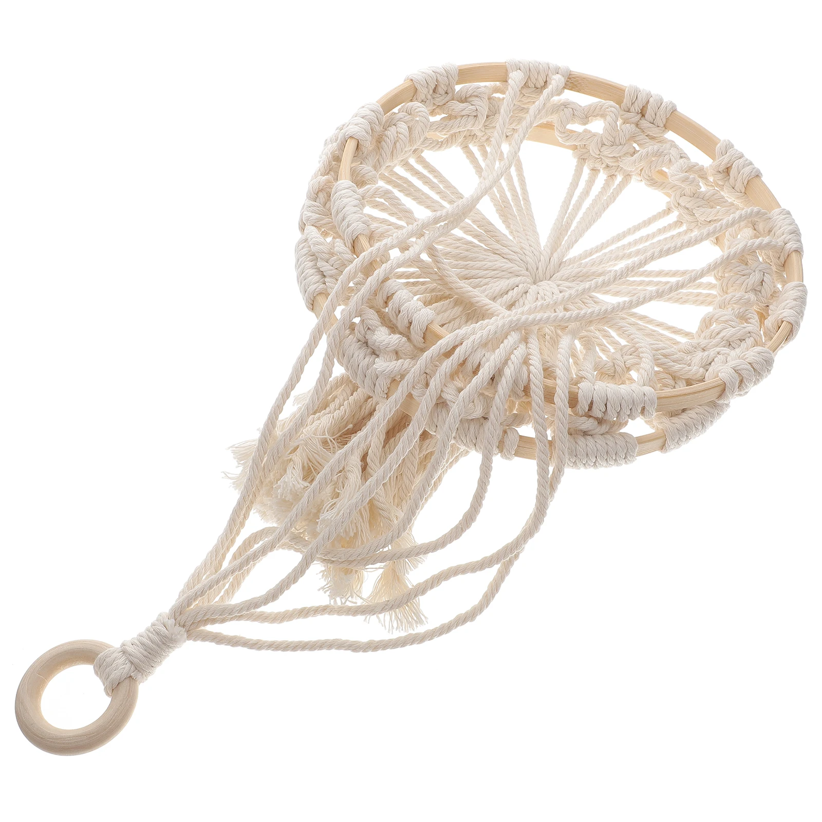 

Woven Storage Basket Cotton Rope Hanging Kitchen Baskets Macrame Fruit Hammock Vegetable Wall Decorative Produce Container Home