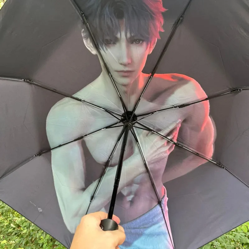 Game Love And Deepspace Sylus Cosplay Anime Fully Automatic Sunscreen Umbrellas Sun Parasol Collapsible Rainshade Sun Rain Gift