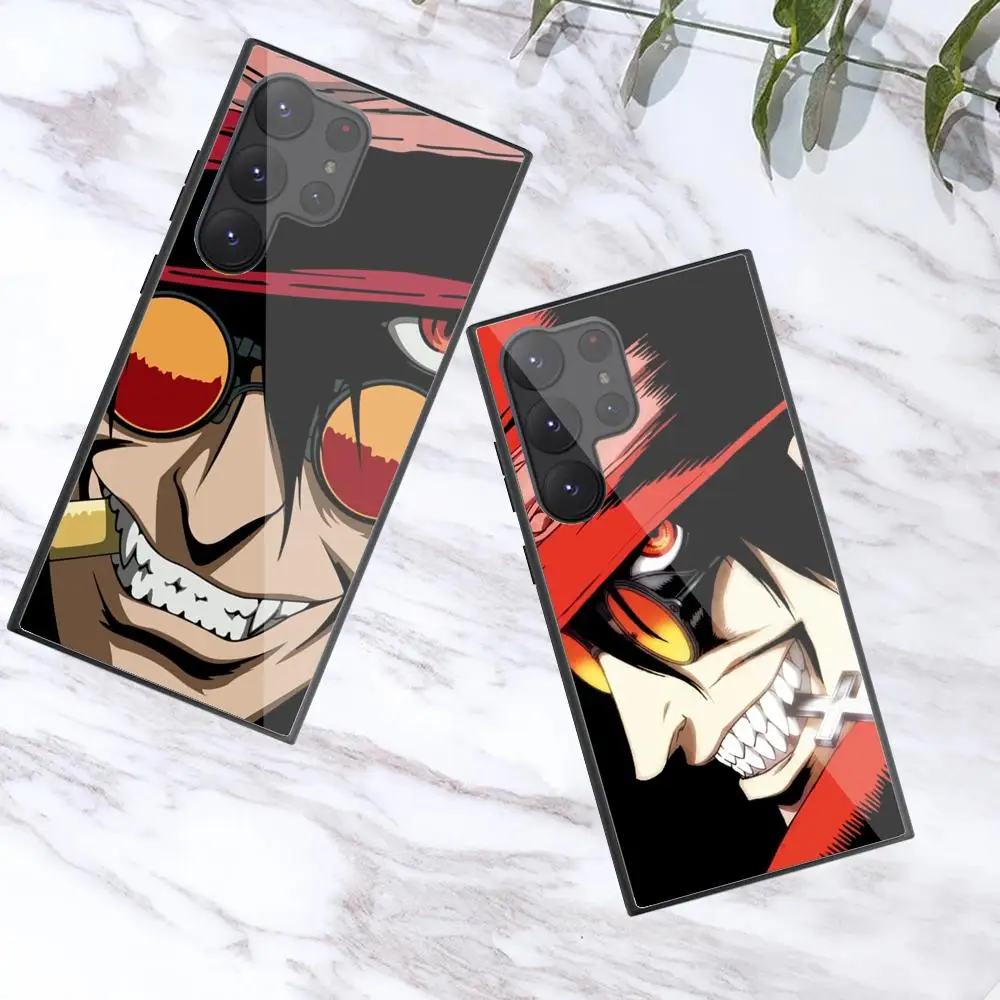 Hellsing Alucard Phone Case For Samsung Galaxy S24 FE S23 Ultra S22 Plus S21 Black Glass Case