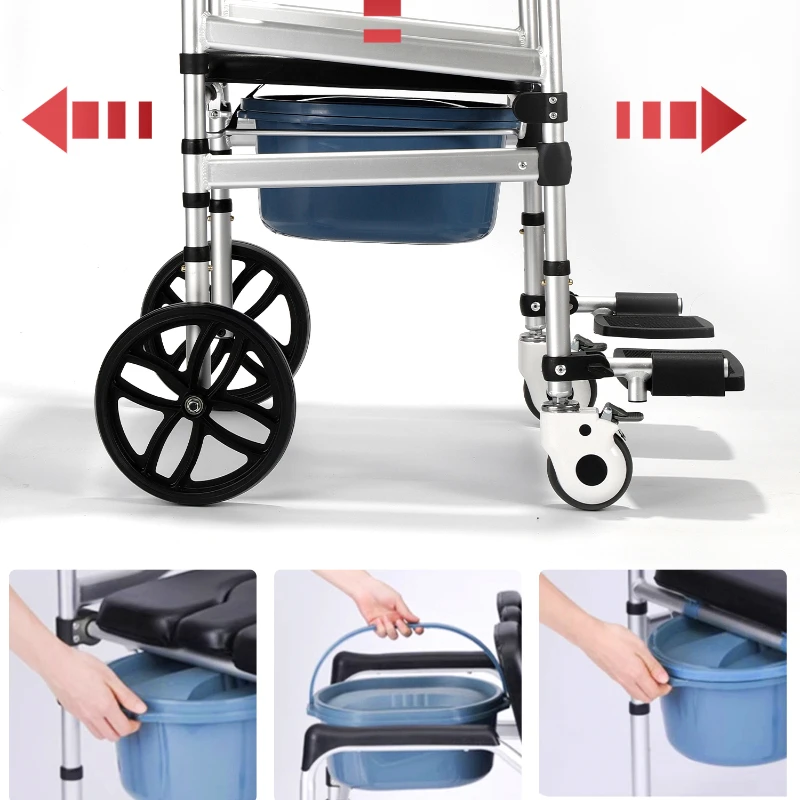 Elderly Wheelchair Mobile Toilet Elderly Specific Shower Chair Disabled Non Slip Shower Chair Toilet Seat Bathroom Furniture