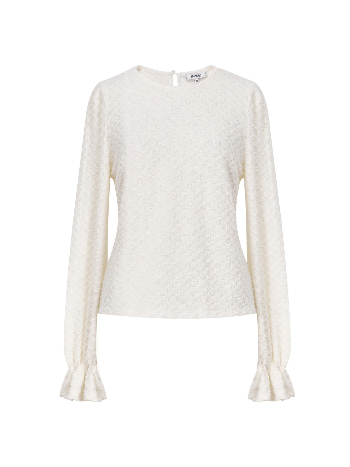 

Blacknini Versatile "Soft Whispers" round Neck Lantern Sleeve Top Women's Fashion Spring 2026 Other Material 100%
