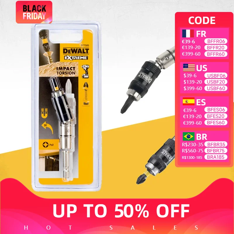 DeWalt Adjustable Pivoting Tip Magnetic Drill Bit Holder Power Tool Accessoriess Pivoting Bit Single In Blister Holder DT7505